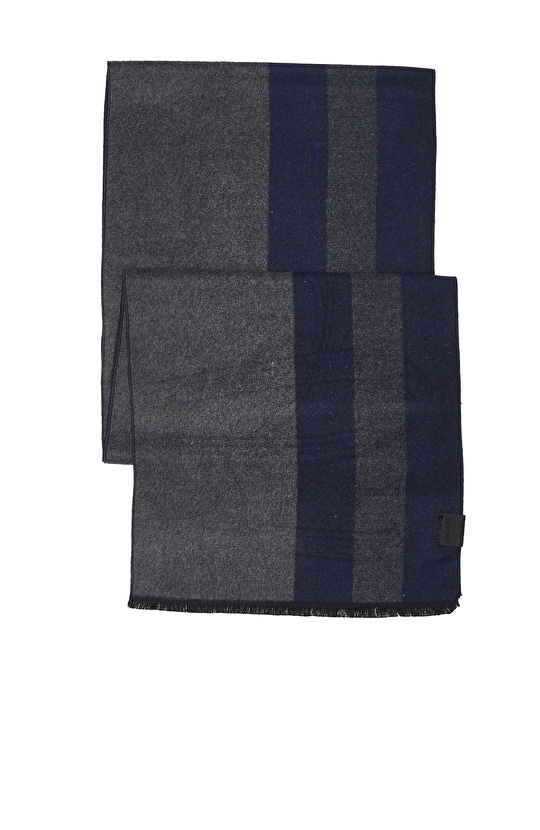 Lacivert Desenli Erkek Atkı