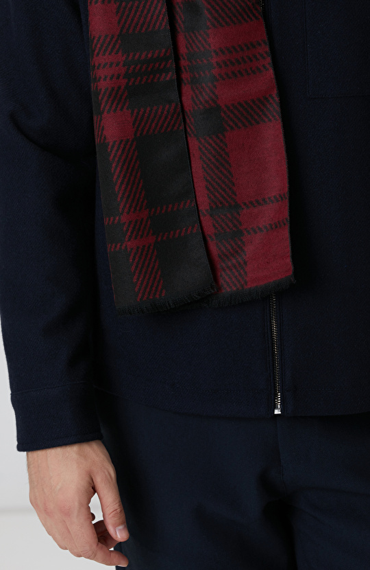 Bordo Desenli Erkek Atkı