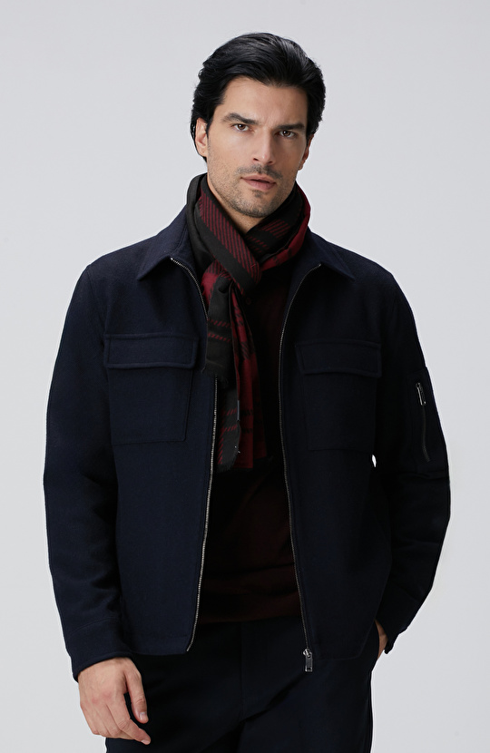 Bordo Desenli Erkek Atkı