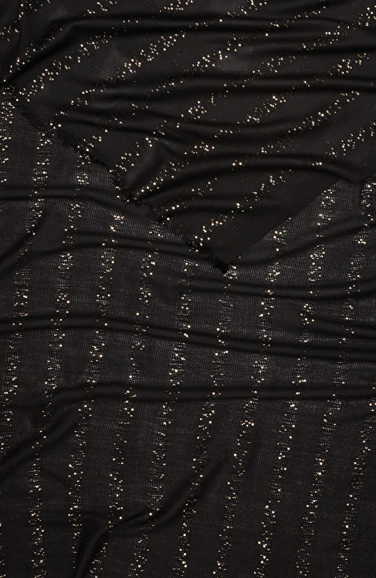 Siyah Yün Karışımlı Kadın Fular