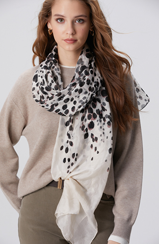 Bej Kadın İpek Fular