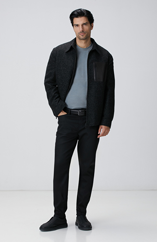 Siyah Kaplamalı Denim Pantolon