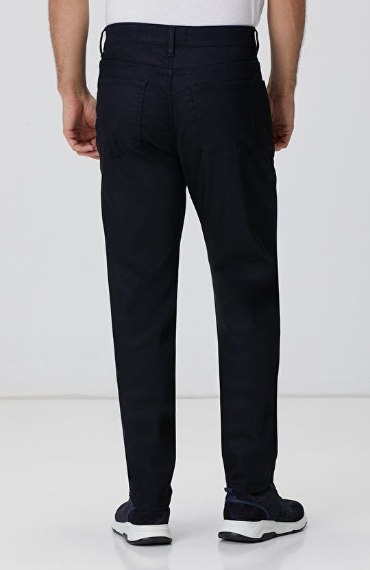 Lacivert Kaplamalı Denim Pantolon