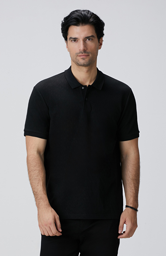 Siyah Polo Yaka T-shirt