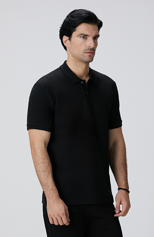 Siyah Polo Yaka T-shirt