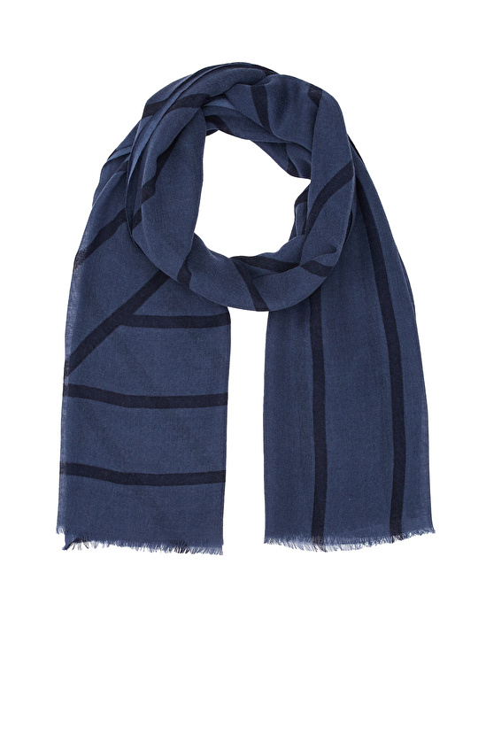 Mavi Kadın Yün Şal