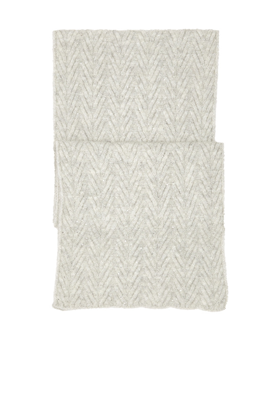 Gri Siyah Beyaz Yün Karışımlı Atkı