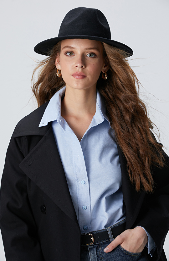 Siyah Kadın Yün Şapka