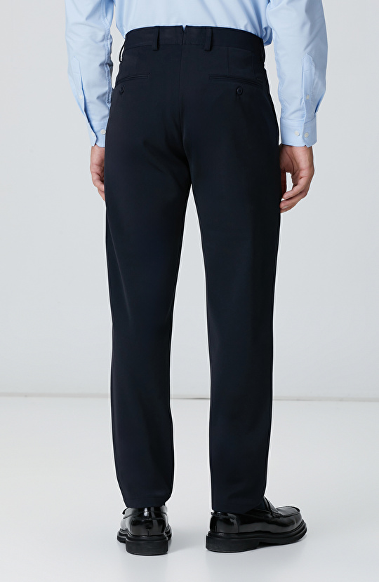 Lacivert Diyagonal Desenli Pantolon