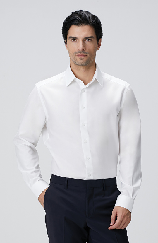 Beyaz Non-Iron Oxford Gömlek