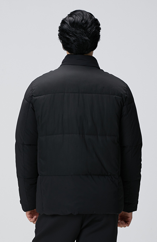 N-Tech Siyah Dik Yaka Puffer Mont