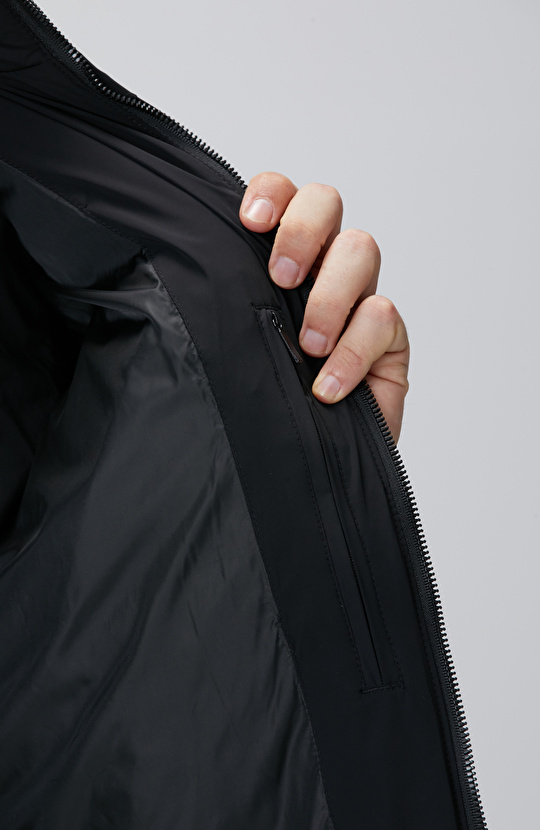 N-Tech Siyah Dik Yaka Puffer Mont