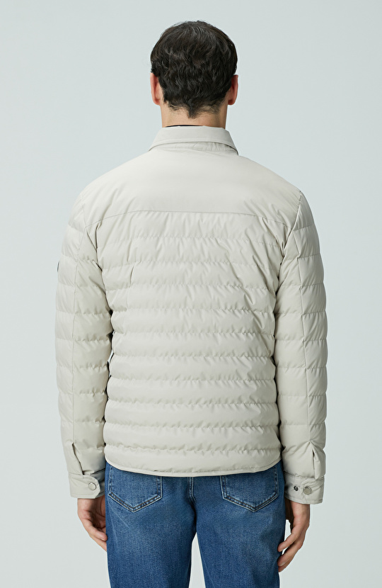 Bej Yan Cep Detaylı Kapitone Coat Ceket