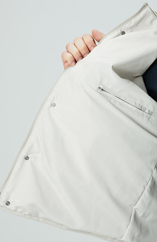 Bej Yan Cep Detaylı Kapitone Coat Ceket