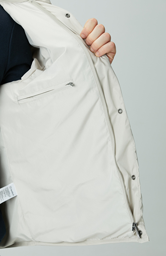 Bej Yan Cep Detaylı Kapitone Coat Ceket