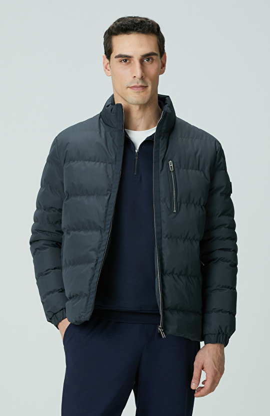 Antrasit Cep Detaylı Ray Kapitone Mont