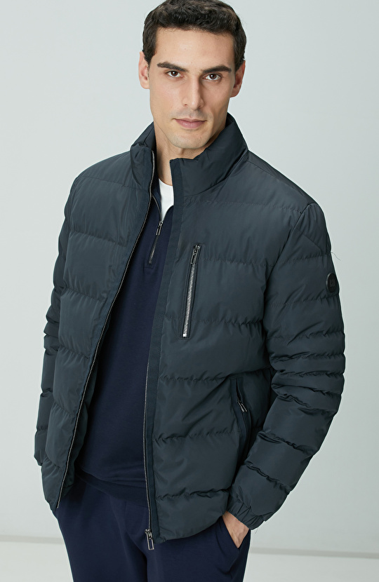 Antrasit Cep Detaylı Ray Kapitone Mont