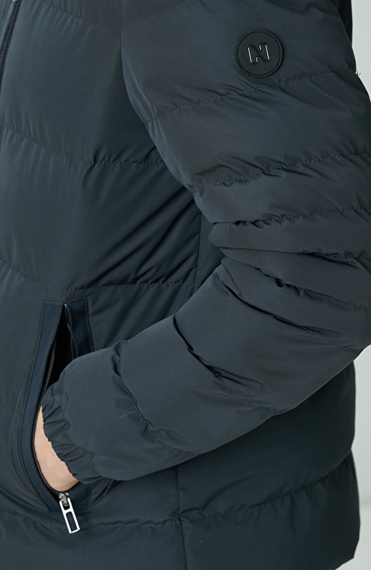 Antrasit Cep Detaylı Ray Kapitone Mont