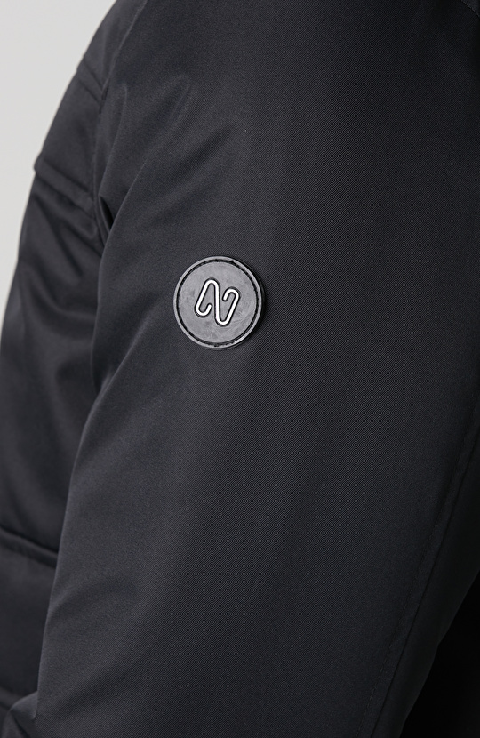 Siyah Körük Cep Detaylı Mont