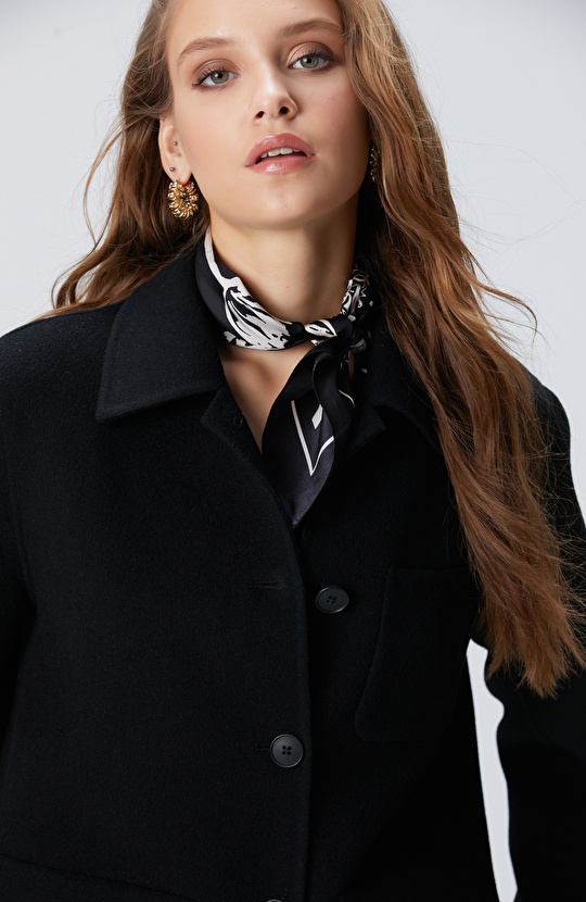 Limited Siyah Yün karışımlı Astarsız Ceket