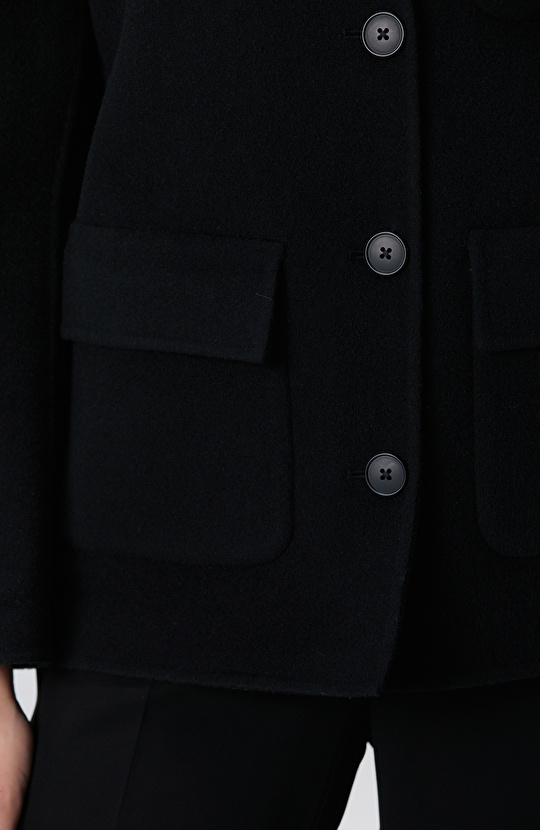 Limited Siyah Yün karışımlı Astarsız Ceket