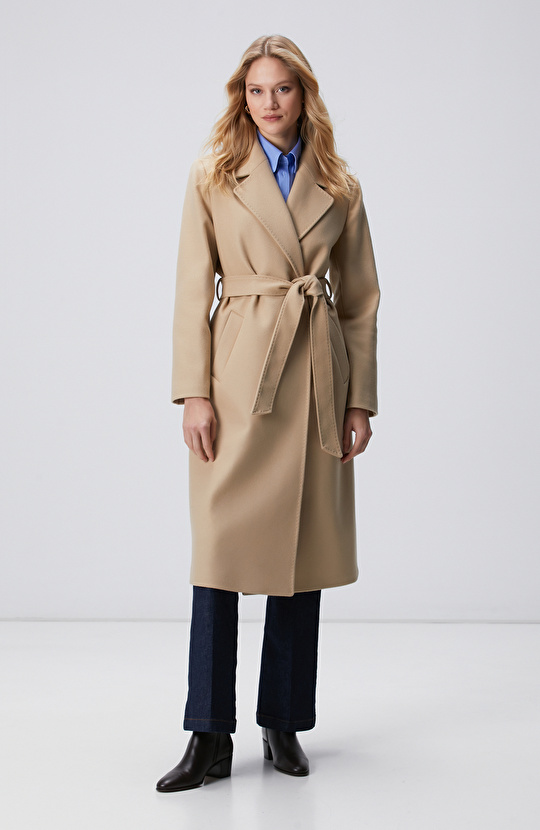 Taş Kaşmir ve Yün Karışımlı Palto Taş Kaşmir ve Yün Karışımlı Palto