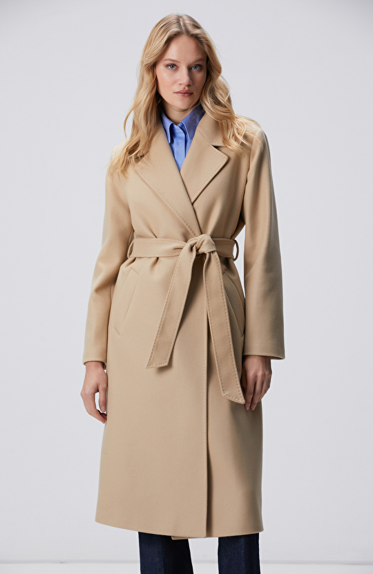 Taş Kaşmir ve Yün Karışımlı Palto