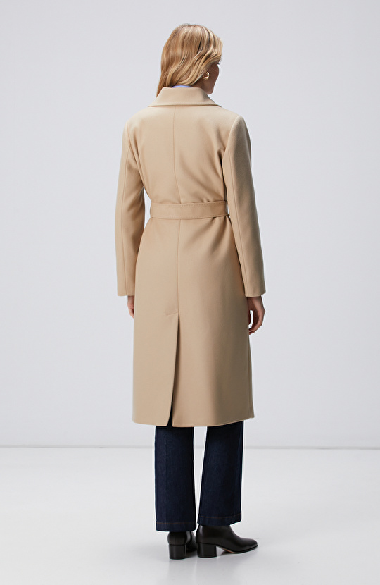 Taş Kaşmir ve Yün Karışımlı Palto