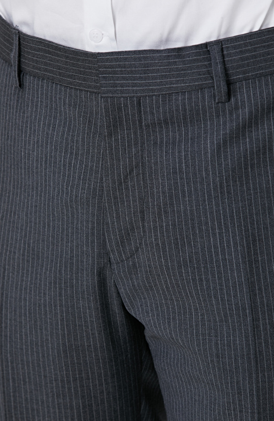 Antrasit Çizgili Yün Takım Elbise