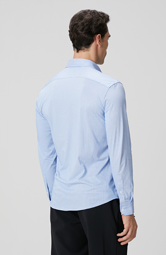 N-Tech Mavi Çizgi Desenli Gömlek