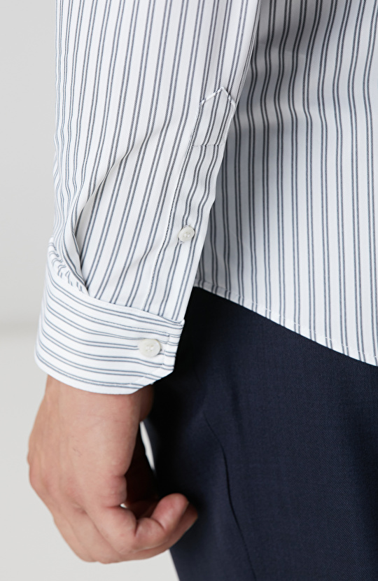 N-Tech Siyah Beyaz Çizgili Gömlek