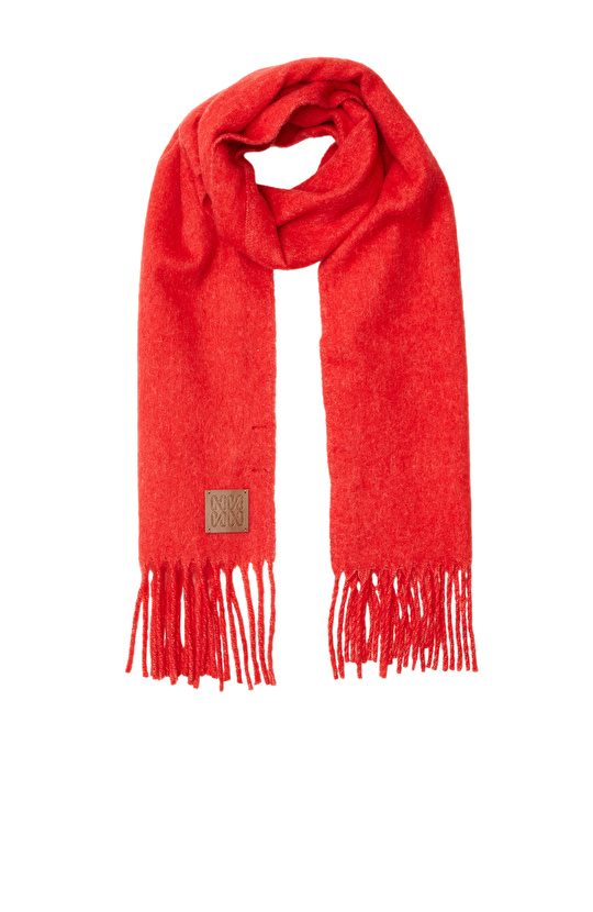 Kırmızı Kadın Yün Karışımlı Şal