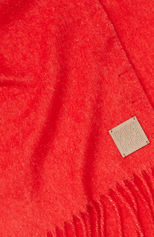 Kırmızı Kadın Yün Karışımlı Şal