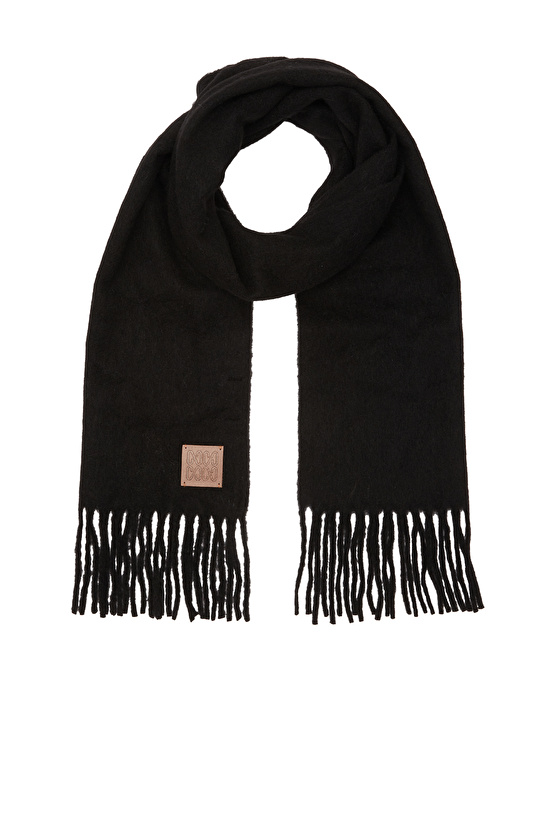 Siyah Kadın Yün Karışımlı Şal