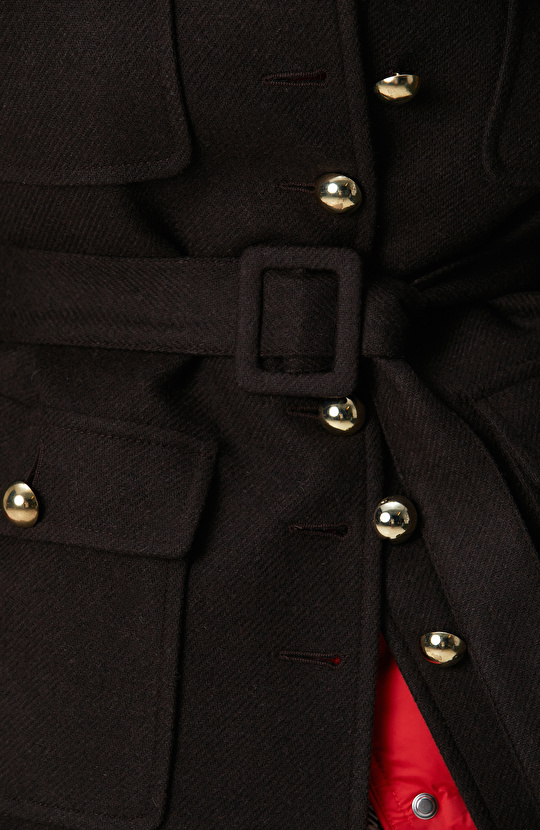 Acı Kahve Yün Karışımlı Ceket