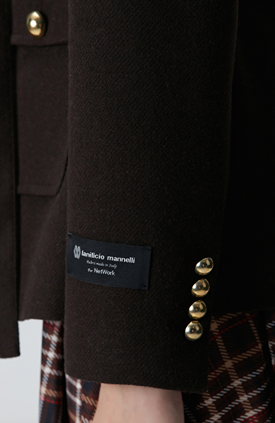 Acı Kahve Yün Karışımlı Ceket