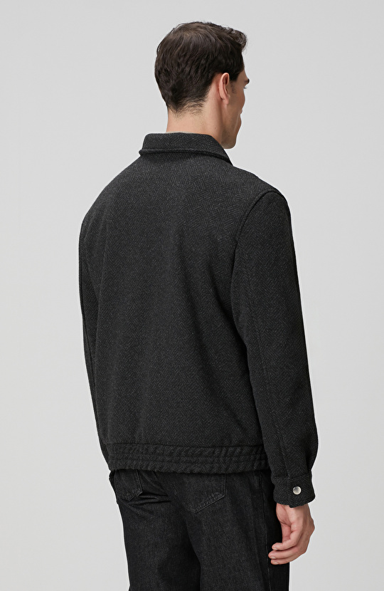 Siyah Diyagonal Desenli Pilot Mont