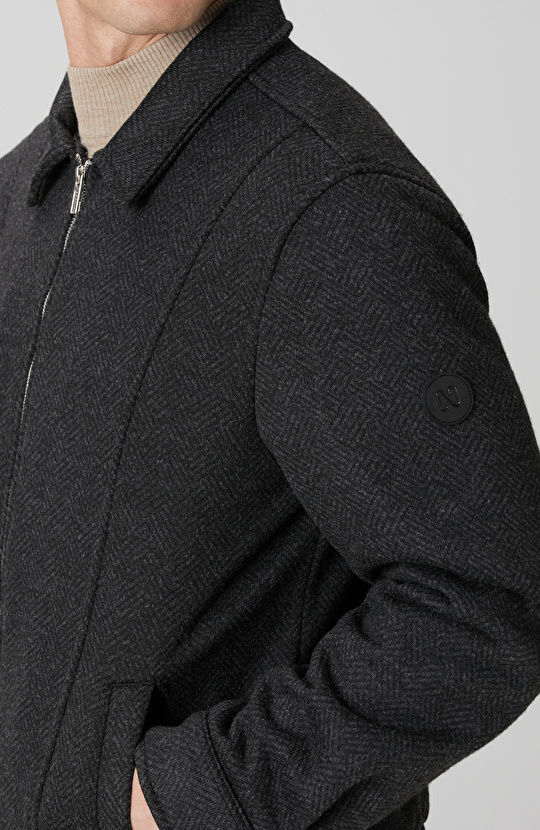 Siyah Diyagonal Desenli Pilot Mont