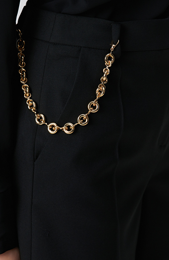 Siyah Yün Karışımlı Şort