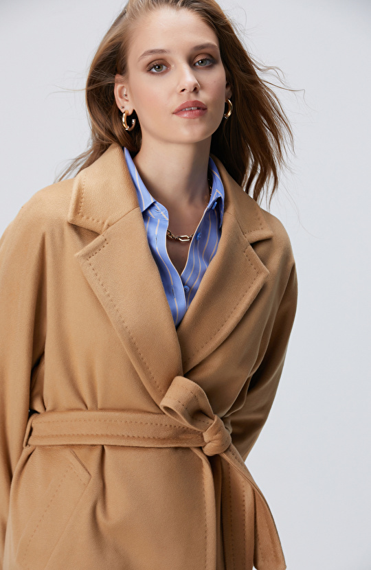 Limited Camel Kaşmir Palto