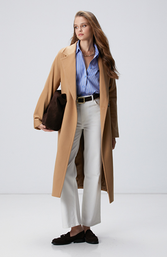 Limited Camel Kaşmir Palto