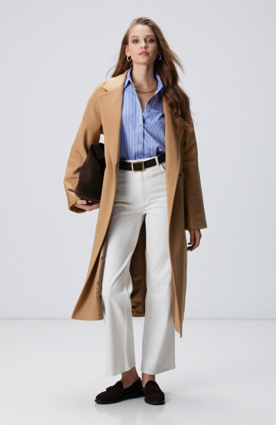 Limited Camel Kaşmir Palto