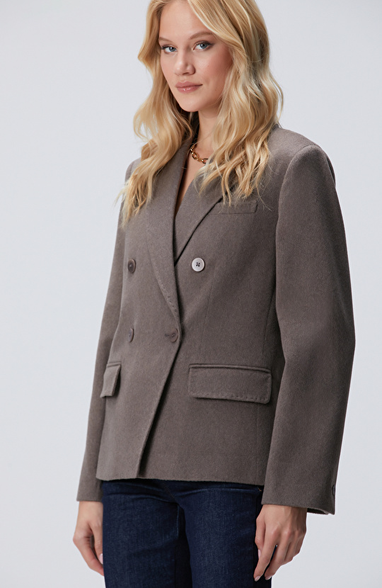 Limited Kahverengi Melanj Kaşmir Ceket