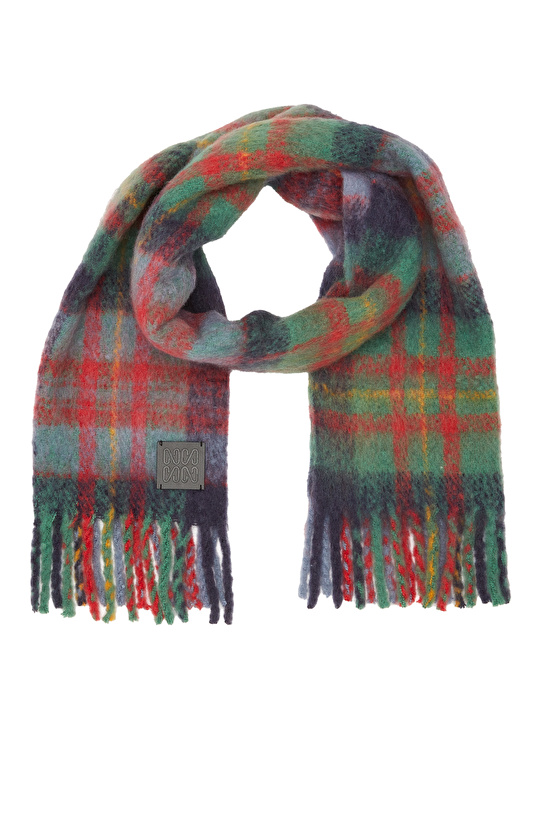 Yeşil Kadın Yün Karışımlı Atkı