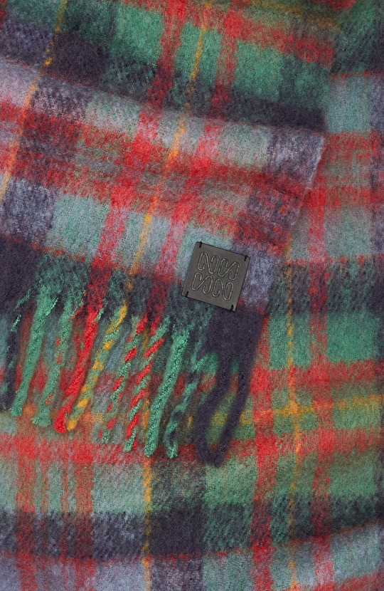 Yeşil Kadın Yün Karışımlı Atkı