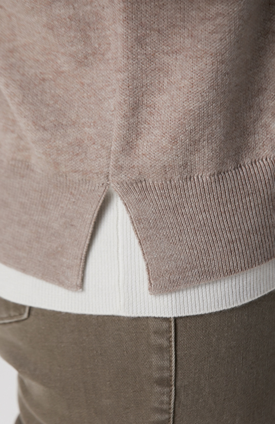 Vizon Melanj Yün Karışımlı Oversize Triko Kazak