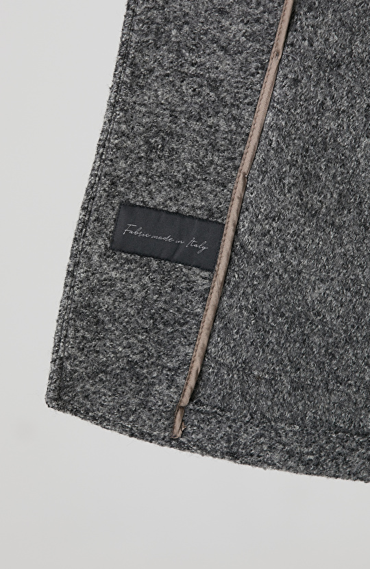 Gri Melanj Yün Örme Ceket