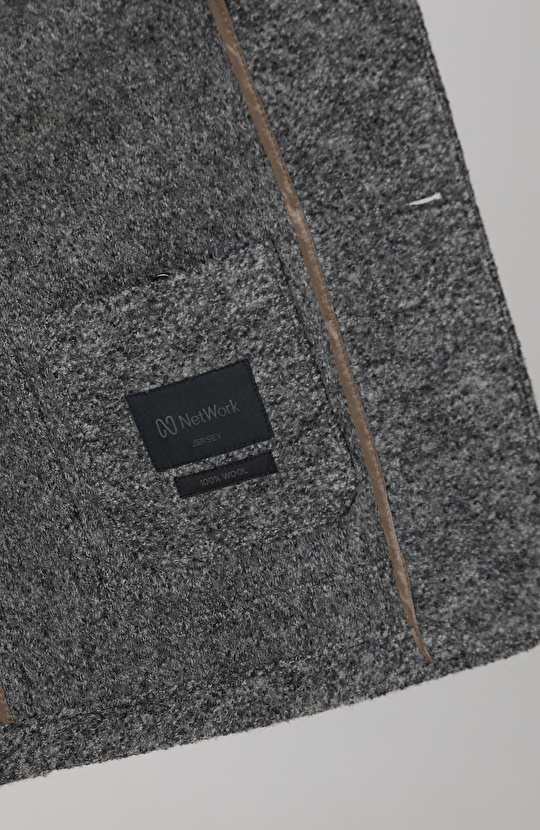 Gri Melanj Yün Örme Ceket