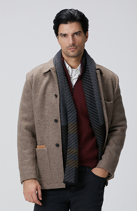 Bej Melanj Yün Ceket