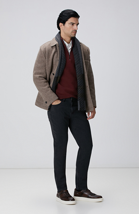 Bej Melanj Yün Ceket